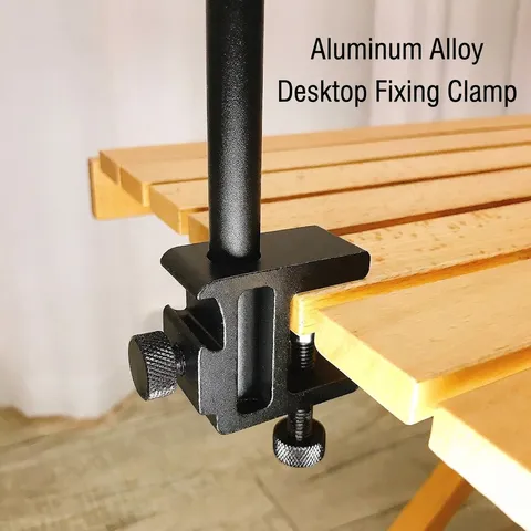 Tragbarer Aluminiumlegierung Camping Lampenständer Tisch Fixierte Basis Klemme Halterung Für Outdoor Nachtangeln Licht Unterstützung