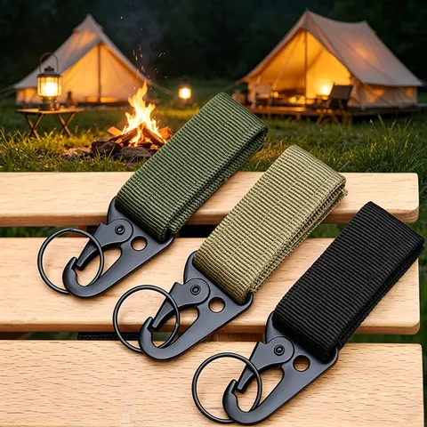 Tactical Eagle Beak Keychain Hook Multifunctional Polyester Webbing Belt Buckle Heavy Duty Outdoor Carabiner For Camping Hiking Men Gear