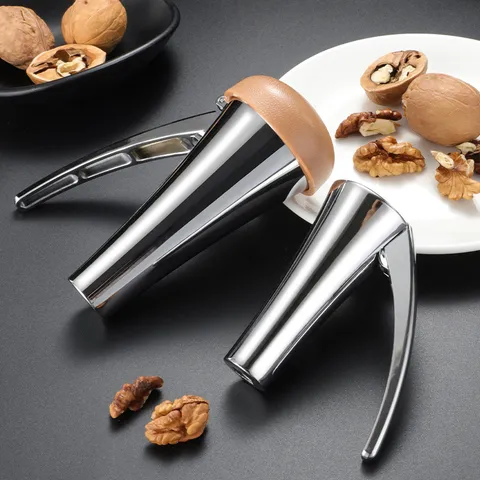 Stainless Steel Nut Cracker Funnel Type Manual Lever Nut Opener Tool For Walnut Macadamia Hazelnuts Sheller Kitchen Home Utility