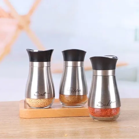Edelstahl Glas Gewürzflasche Pfeffer Salzstreuer Glas Für Küche Grillen Gewürzaufbewahrung Gewürzspender Mit Deckel