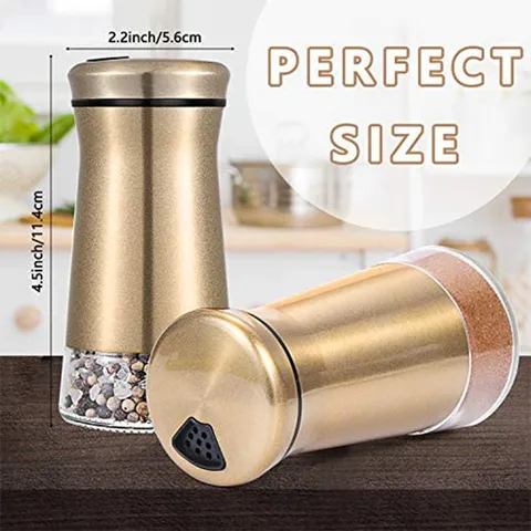 Moderne Gold Edelstahl Salz Und Pfefferstreuer Glasboden Verstellbare Ausgusslöcher Für Küche Und Esszimmer