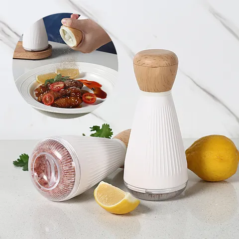 Manuelles Salz und Pfeffermühle Set Einstellbare Grobheit ABS Holz Gewürzmühle Flasche Mit Basis Für Küche Gewürze