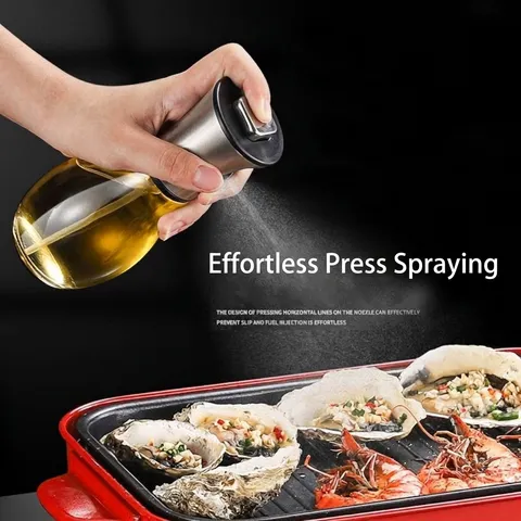 Pulverizador de Aceite de Vidrio y Acero Inoxidable Tipo de Presión para Cocinar Aceite de Oliva Vinagre BBQ Accesorio Cocina