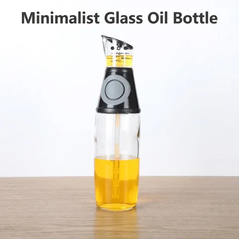 Bottiglia di Olio in Vetro a Pressione Quantitativa Con Scala Dispenser per Aceto e Salsa di Soia per Cucina Contenitore Antigoccia per Cucinare