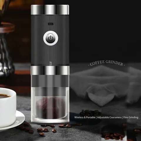 Portable Electric Coffee Grinder USB Type-C Rechargeable Adjustable Ceramic Core Automatic Coffee Bean Mill For Home Travel Office