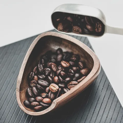 Bandeja Dosificadora de Granos de Café de Madera Nogal Sapeli Accesorio de Báscula de Café Taza Bol Cocina Café Barista Herramientas