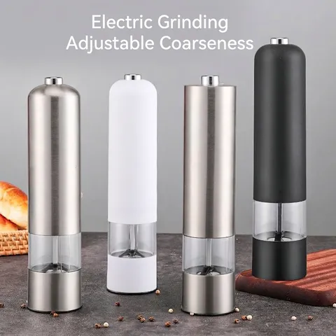 Macinapepe Elettrico in Acciaio Inossidabile Macinasale Automatico Con Grossezza Regolabile Luce LED Funzionamento a Una Mano Utensile da Cucina a Batteria