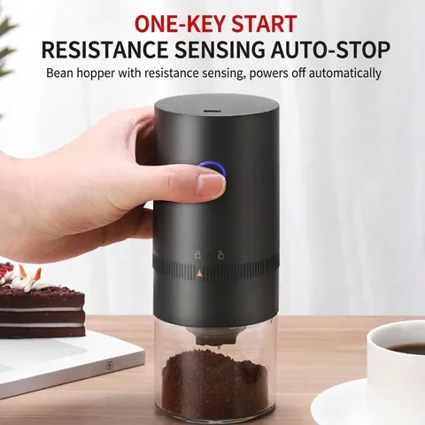 Portable Electric Coffee Grinder USB Rechargeable Automatic Burr Mill Ceramic Grinding Core Adjustable Coarseness For Office Travel