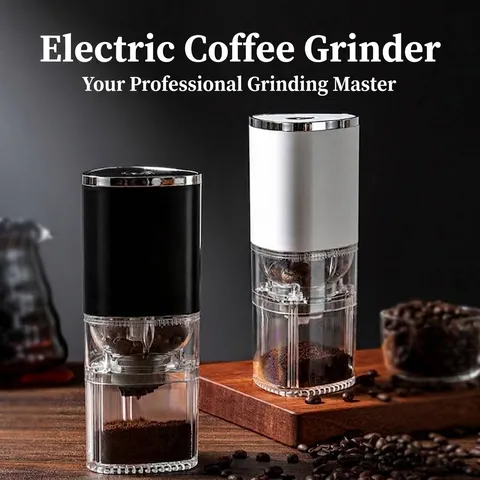Portable Electric Coffee Grinder Automatic Espresso Coffee Grinding Machine With Ceramic Burr Adjustable Coarseness Wireless USB Rechargeable Bean Grinder For Home Office