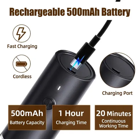 Macinacaffè Elettrico Portatile Ricaricabile USB Macina Pepe e Sale Con Nucleo in Ceramica Regolabile Macinapepe Automatico per Casa Campeggio