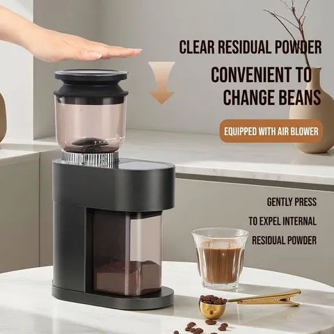 Professionelle Elektrische Kaffeemühle Mit Edelstahl-Mahlwerk Einstellbare Mahlgrade Automatische Kaffeebohnen-Mahlmaschine Für Espresso Filterkaffee French Press Home Office