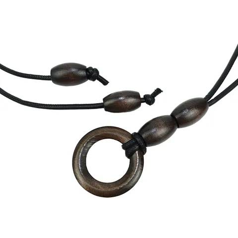 Chaîne de Taille en Cuir PU Nouée pour Femme Avec Décoration en Perles de Bois pour Robes Manteaux Ceinture Fine à la Mode