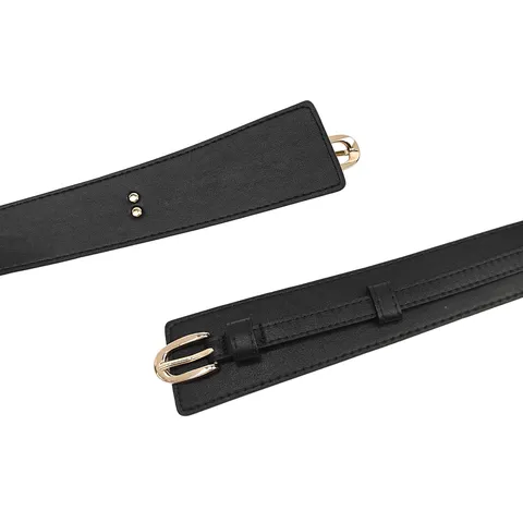 Women Retro Wide Waist Cinch Belt PU Leather Corset Belt For Coat Suit Jacket Decorative Waistband Niche Design Ladies Accessory