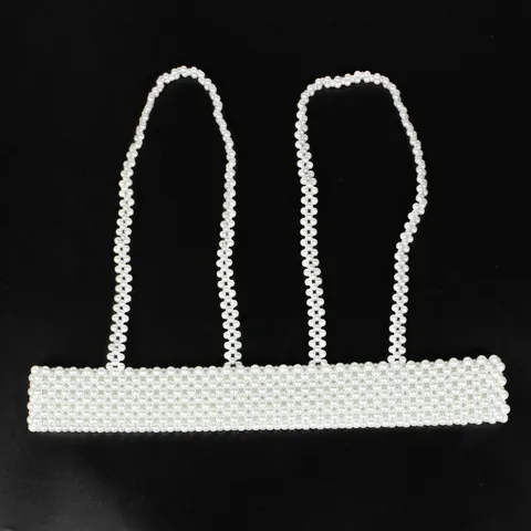 Elegant Artificial Pearl Body Chain Waist Belt Decorative Beaded Shoulder Strap Body Jewelry For Blazers Shirts Women