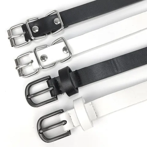 Women Vintage Studded Skinny Belt Square Round Rivet Decorative PU Leather Waist Belt For Jeans Dresses Fashion Accessories