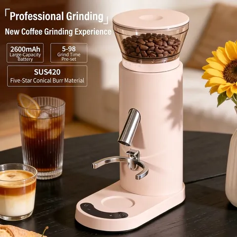 Professional Electric Coffee Grinder Portable Rechargeable Wireless Coffee Bean Mill Stainless Steel Burr For Home Office