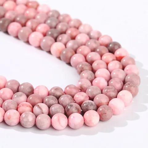Natuurlijke Roze Zebra Jaspis Ronde Losse Kralen Voor DIY Sieraden Maken Gladde Natuursteen Kralen Voor Armband Ketting Handgemaakte Accessoires