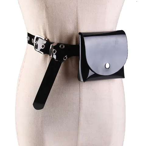 Fashion Mini Belt Bag For Women Kids Laser Plastic Transparent Jelly Belt Waist Pack Adjustable Decorative Purse