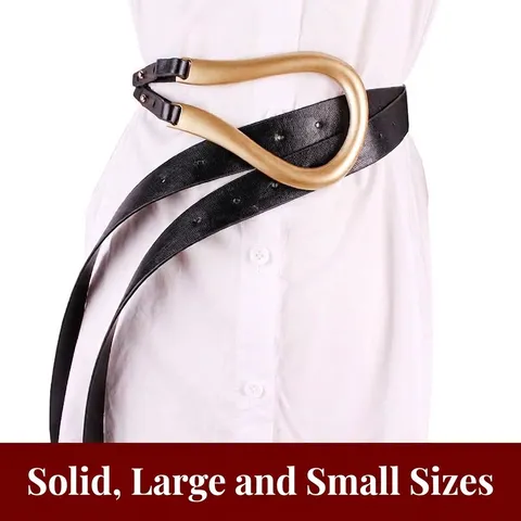 Women's U-Shaped Solid Metal Horseshoe Buckle Belt Faux Leather Waistband For Dress Coat Ins Style Decorative Cinch Belt