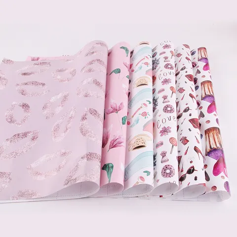 Cartoon Verjaardag Inpakpapier Verdikt Gecoat Papier Voor Bruiloft Feest DIY Bloemen Hart Mode Patroon Papier