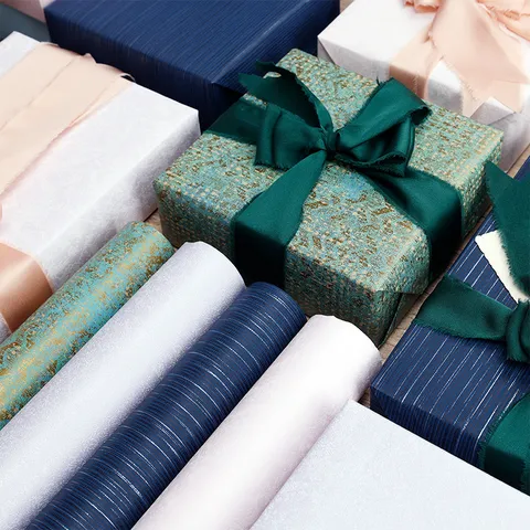 Geschenkpapier Rolle Weißes Kraftpapier Mit Leinenstruktur Goldfolie Glitzer Muster Für Geburtstag Hochzeit Party Dekor