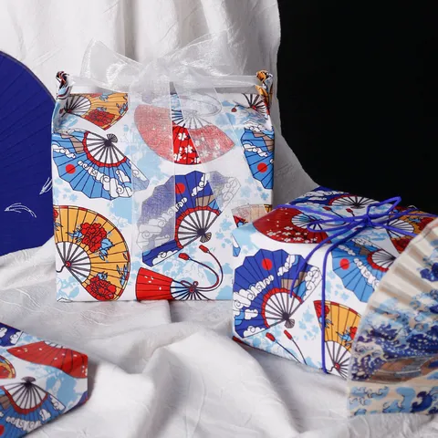 Geschenkpapier Im Chinesischen Stil Vintage Fächer Glückskatze Muster DIY Geschenkpapier Beschichtetes Papier Blumen Geschenkpapier Für Party