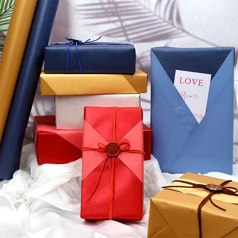 Doppelseitiges Metallisches Perlglanz Kraft Geschenkpapier Rolle Ins Stil Einfarbiges Kraftpapier Für Geburtstag Hochzeit Geschenkverpackung