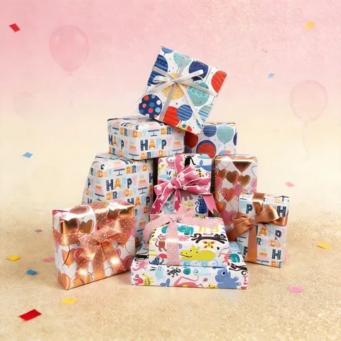 Large Size Gift Wrapping Paper Roll Cute Cartoon Animal Birthday Party Wrapping Paper Art Paper Colorful Print Paper