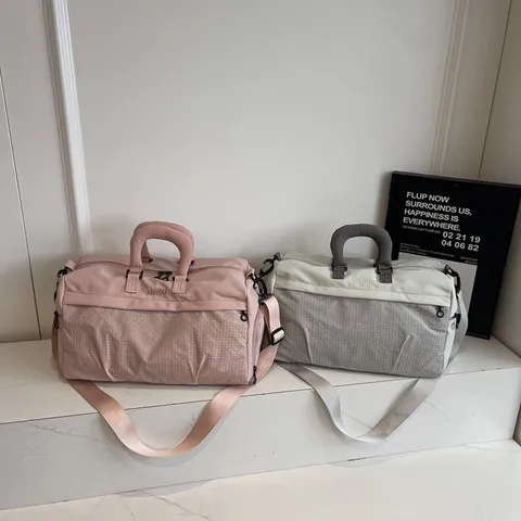Large Capacity Travel Duffel Bag For Women Lightweight Waterproof Nylon Gym Bag With Independent Shoe Compartment Dry Wet Separation Weekend Tote Bag For Fitness Travel Business
