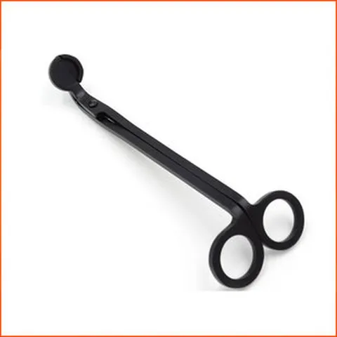 Tijeras para Mechas de Velas de Acero Inoxidable Negro Mate Cabeza Redonda Apagavelas Herramienta Adorno Decorativo para Hogar