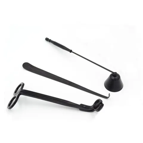 Negro Mate Acero Inoxidable Apagavelas Cortamechas Y Gancho Cuidado De Velas Aromaterapia Hogar Accesorios