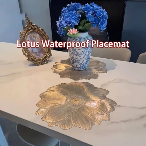 French Romantic PVC Place Mat Waterproof Heat Resistant Hollow Floral Dining Table Decor For Wedding Party Restaurant