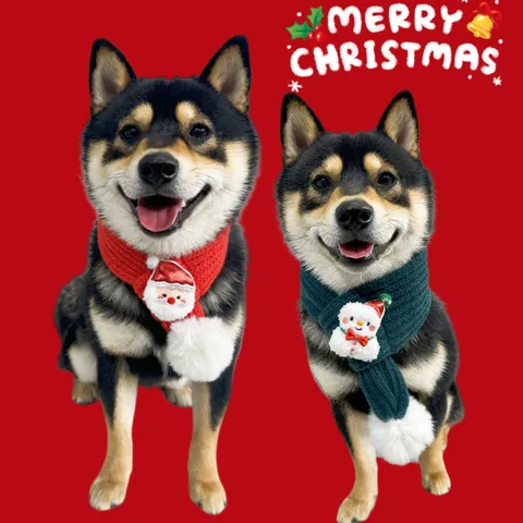 Weihnachten Haustier Schal Gestrickt Hund Katze Halsband Festlich Weihnachtsmann Schneemann Rentier Muster Winter Warm Haustier Zubehör