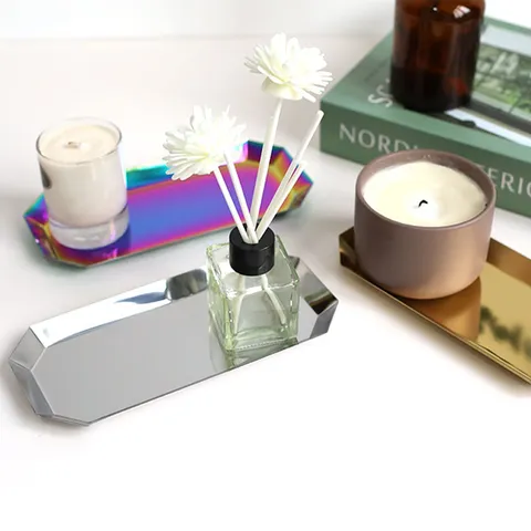 Edelstahl Achteckig Tablett Deko Schmuck Aufbewahrung Kosmetik Organizer Nordisch Spiegelpoliert Schminktisch Tablett Heim Schreibtisch Deko
