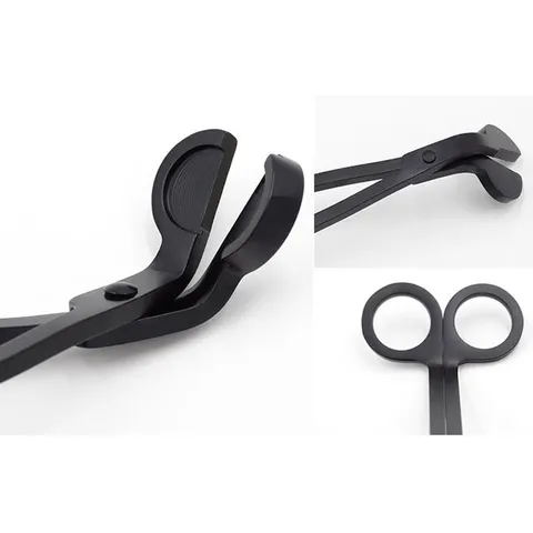 Stainless Steel Candle Wick Trimmer Matte Black Electroplated Long Handle Scissor Care Tool For Aromatherapy Candle Maintenance Home Accent