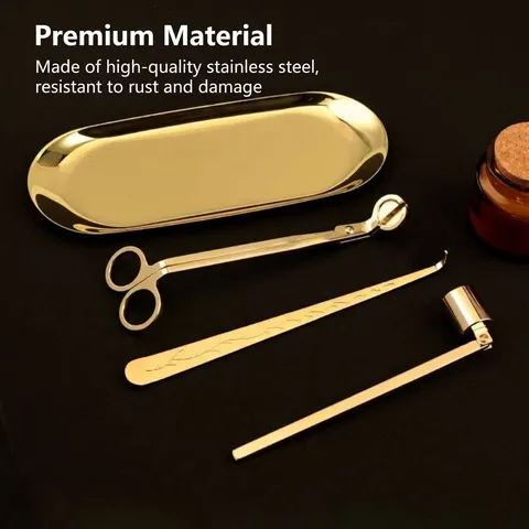 Stainless Steel Candle Care Tool Set Mirror Polished Wick Dipper Wick Trimmer Extinguisher Snuffer Snuffer Cap For Aromatherapy Candle Maintenance Daily Home Decor Accessory