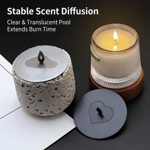 Roestvrijstalen Kaarsdeksel Slim Deksel Voor Potkaarsen Winddicht Stofdicht Warmteconcentrerend Kaarsaccessoire Moderne Minimalistische Woondecoratie