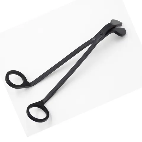 Tijeras para Mechas de Velas de Acero Inoxidable Negro Mate Cabeza Redonda Apagavelas Herramienta Adorno Decorativo para Hogar