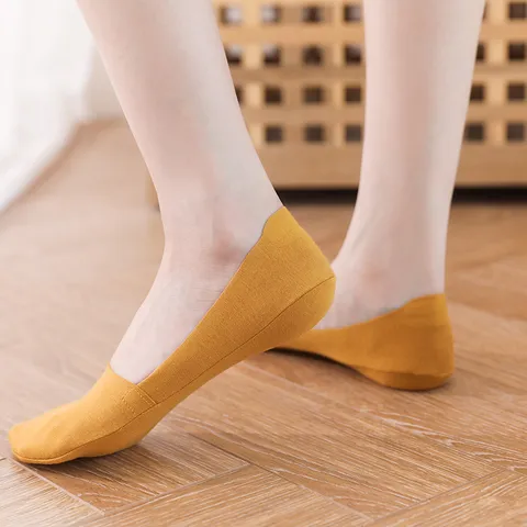 Women Cotton Invisible Socks Non Slip Silicon Low Cut No Show Boat Socks Breathable Soft Thin Summer Stockings For High Heels