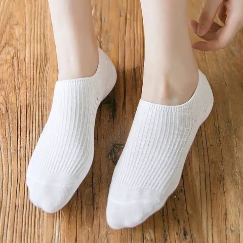 Onzichtbare Katoenen Sokken voor Dames Ribgebreid Antislip Siliconen Zomer Dunne Lage Bootsokken voor Instappers Sneakers