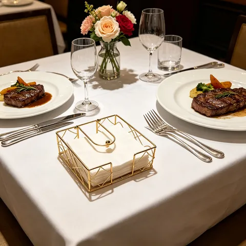 Nordic Style Iron Art Gold Napkin Holder Metal Desktop Tissue Holder Stand For Restaurant Kitchen Table Storage Decor