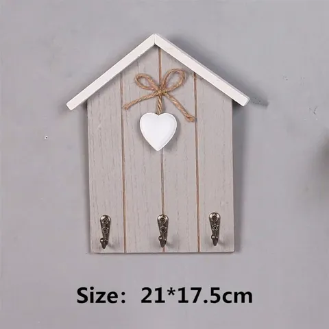 Nordischer Holz Schlüsselhaken in Hausform Wandmontiertes Lagerregal Eingang Schlüsselorganizer Box Mit 3 Metallhaken Heimdekor