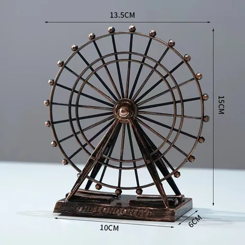 Ευρωπαϊκό Ρετρό Σιδερένιο Μοντέλο Ferris Wheel Χειροτεχνίας Δημιουργικό Σπίτι Σαλόνι Ντουλάπι Κρασιού Διακοσμητικό Στολίδι Βάση Οθόνης