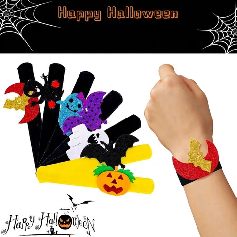 Βραχιόλια Σλαπ Halloween Για Παιδιά Με Παγιέτες Κολοκύθα Νυχτερίδα Φάντασμα Εορταστική Διακόσμηση Καρπού Πάρτι