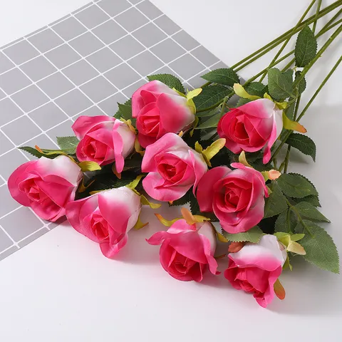 Artificial Snow Mountain Rose Satin Flower Single Stem For Home Living Room Wedding Party Table Floral Decor Faux Flower Ornament
