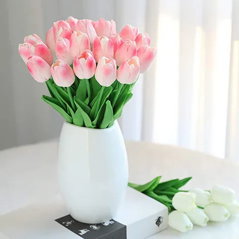 Nordic Artificial Tulip Flowers PU Real Touch Mini Fake Tulips For Home Living Room Office Wedding Party Decoration