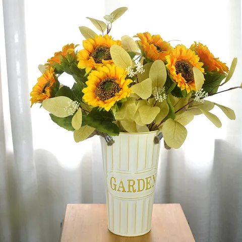 Künstliche Sonnenblume Einzelner Stiel Gelbe Seidenblume Für Wohnzimmer Dekoration Fotografie Requisite Künstliche Blume