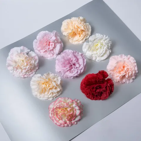 Kunstmatige Anjer Bloemhoofdjes Zijdeachtige Stof Decoratieve Namaakbloemen Voor DIY Bruiloft Feest Moederdag Huis Wanddecoratie Accessoire