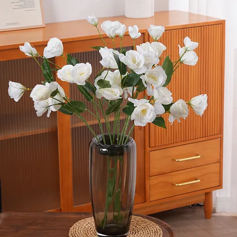 Artificial Silk Lisianthus Flowers Modern Simulation Eustoma Floral Arrangement For Home Living Room Wedding Decor