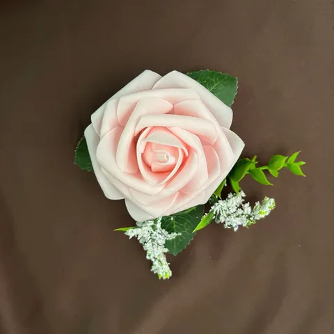 Koreaanse Stijl Verse Kunstmatige PE Schuim Roos Boutonniere Elegante Handgemaakte Bloem Corsage Voor Bruidegom Bruid Bruiloft Feest